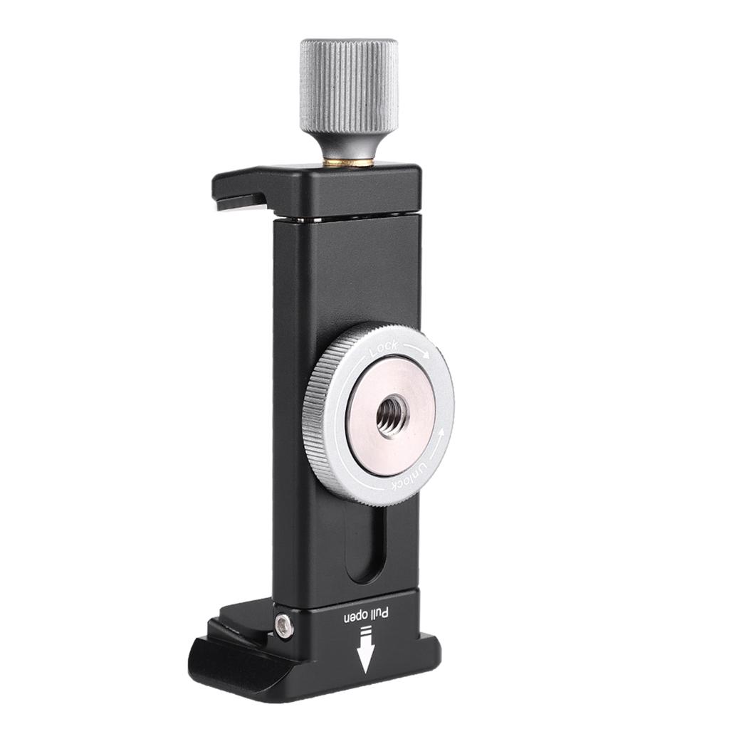 Tripod Universal Aluminum Alloy Live Mobile Phone Clamp with Ajax Dovetail Slot