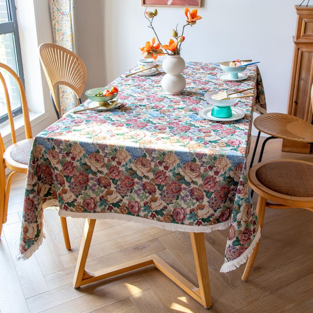 British Style Dining Table Cloth Background Cover Fabric Decorative Retro Court British Alphabet Newspaper Tablecloth