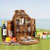 Picnic Tableware Bag Picnic Backpack for 4 Person Portable Thermal Insulation with Cooler Compartment Wine Bag Picnic Blanket