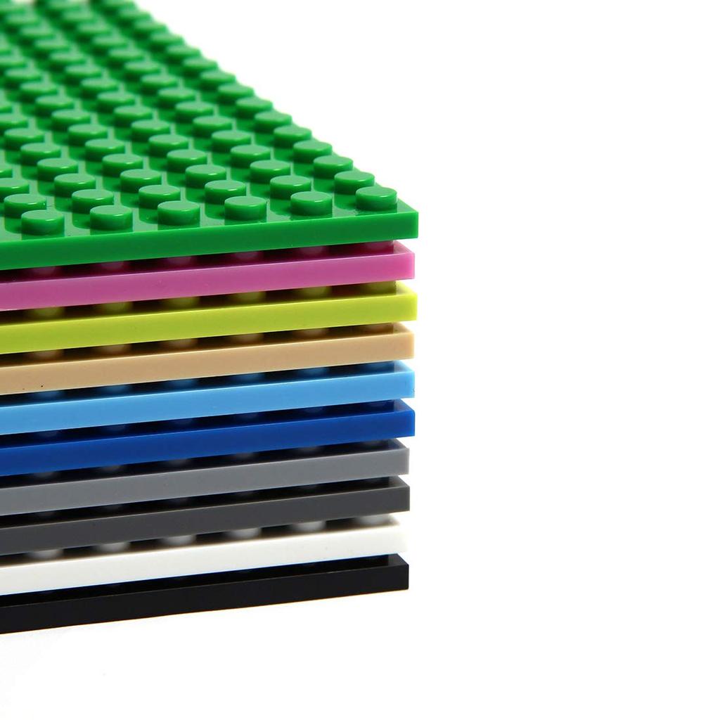 INIBUD Classic Compatible Double-Sided Baseplate Block Plate, 16x32 Dots (Set of 10 Colors)