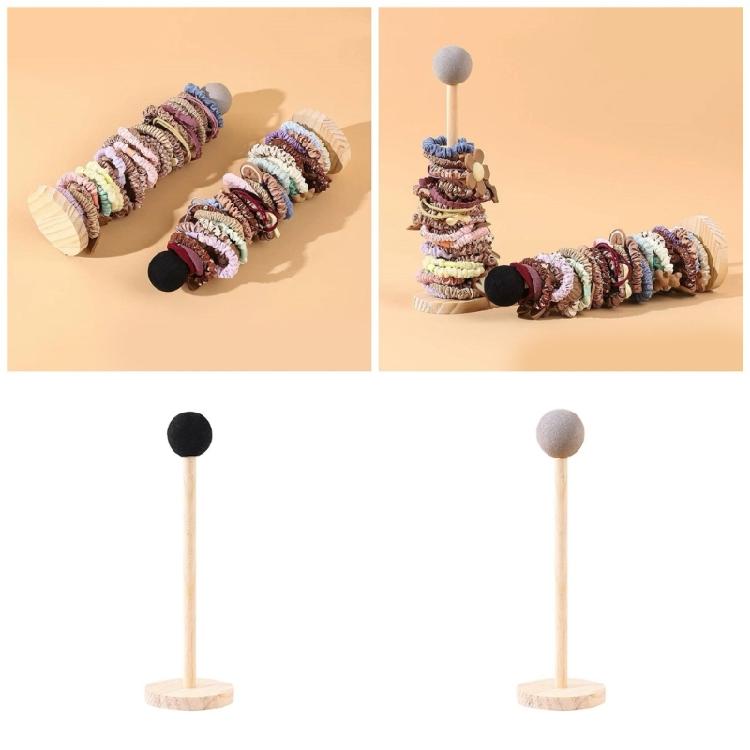 Wood Hair Elastic Organizers Multifunctional Desk Storage Rack Nonslip Base for Hair Accessories and Stationery Supplies