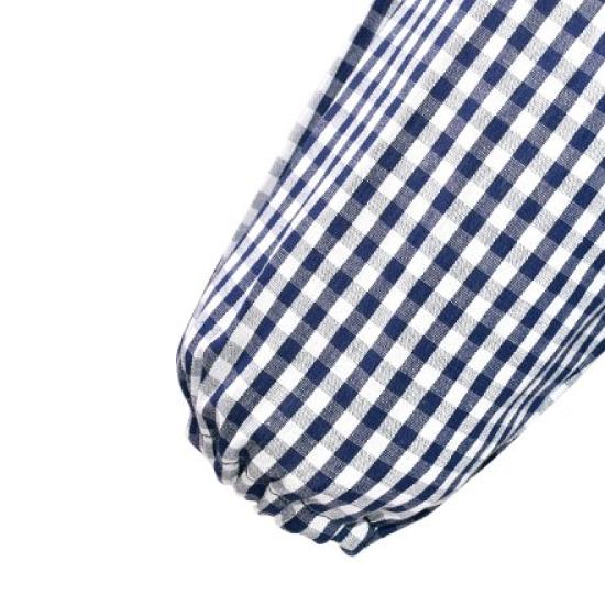 COLORFUL CANDY STYLE Smock for Boys and for Nursery Long Large Check Navy Blue N1163710 Girls, Children, Kindergarten, School, Sleeves, 100-110cm,