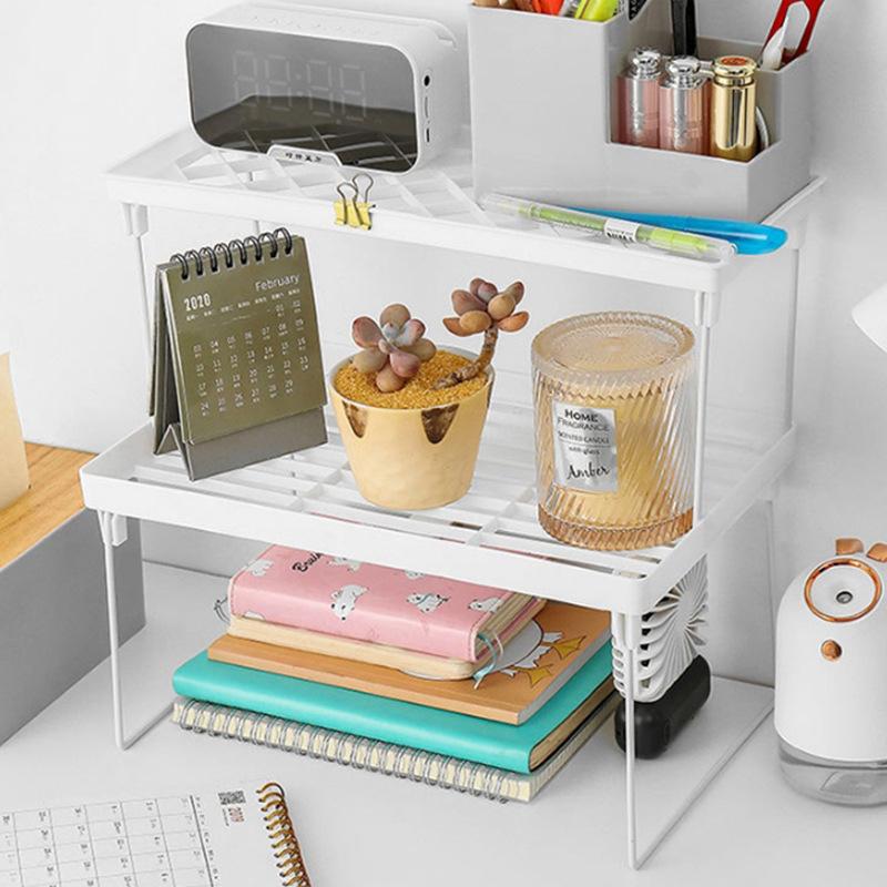 Home Closet Organizer Storage Shelf for Kitchen Rack Cabinet Holder Space Saving Wardrobe Decorative Stackable Foldable Stand