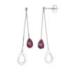 Earrings - LOLA VAN DER KEEN - Elinor - Solid Rhodium-Plated 925 Silver - Amethyst - Dangling Hook