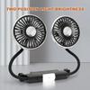 Motorcycle Car USB Fan Double Head Cooling Fan with LED Light 360 Adjustable Auto Headrest 3 Speed Air Cooler Accessories Amagi
