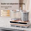 Kompakte Waschmaschine für Unterwäsche mit zwei Kammern: Automatische Wasch-Schleuderfunktion für Slips & Socken