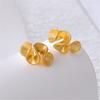 Elegant Ruffle Themed Studs Earrings Fashion Earring Delicate Ear Jewelry Ears Studs Copper Texture for Daily and Party