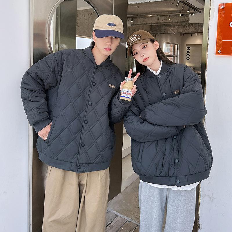 

Зимняя студенческая утепленная бейсбольная куртка женская Харадзюку свободная утепленная куртка для пары утепленная женская XXL темно серый