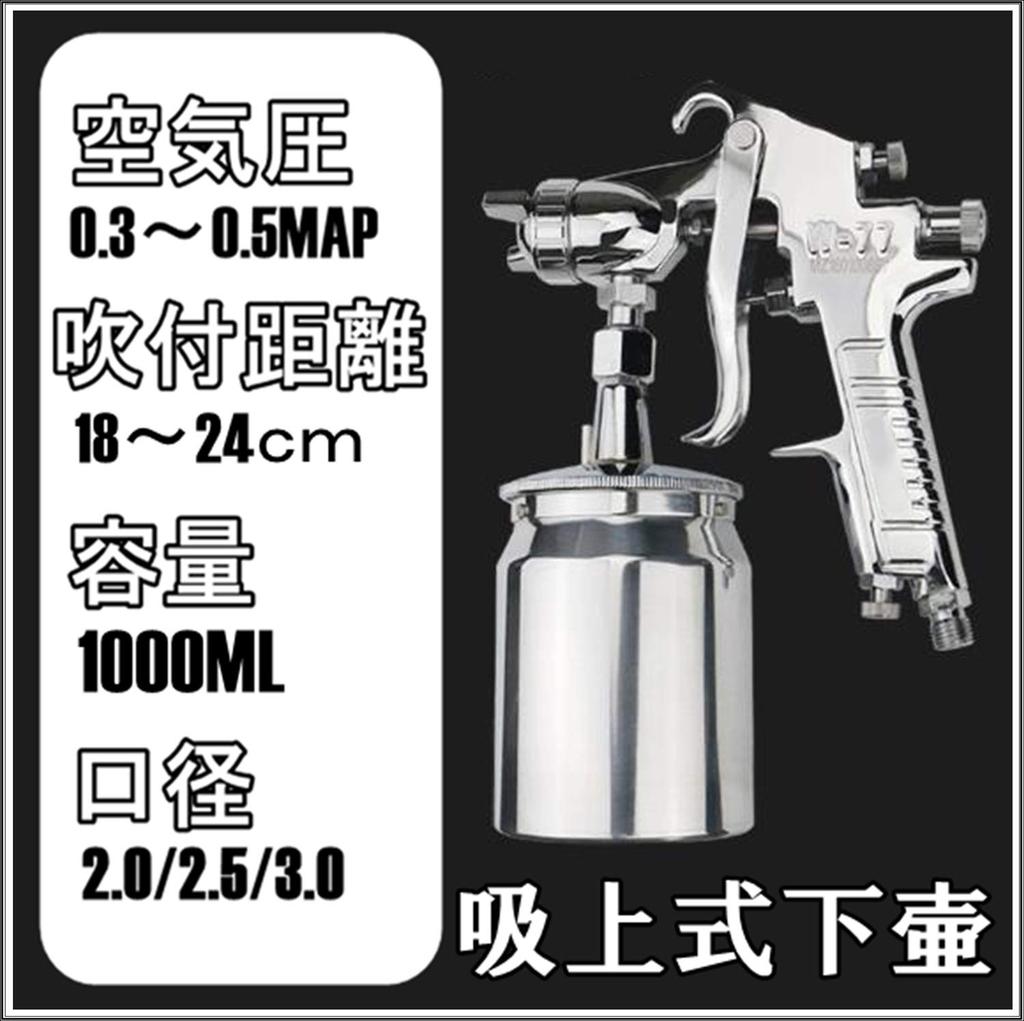 Southern Wind Co., Ltd. High-End Model W-77 Medium Air Spray Gun with Suction Tank, 1L Capacity (2.0mm Diameter), Silver