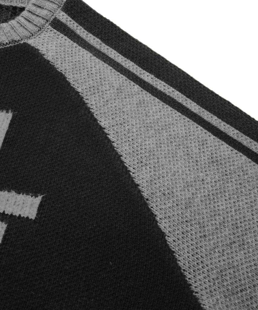 TRILLION Washable Raglan Hairy Graphic Track Knit_Black