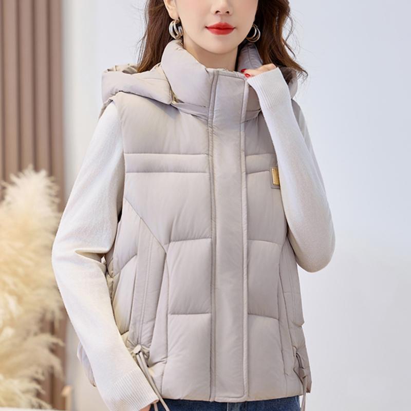 Fashion Winter Women's Vest Hooded Thick Warm Casual Sleeveless Jackets Woman Short Coat