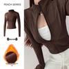Women's Slim-Fit Fleece-Lined Running Jacket - Autumn/Winter 2025 Yoga & Fitness Long Sleeve.