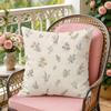 Soft Floral Sprig Cushion Cover Silky Short Plush Invisible Zipper Dustproof Sofa Pillow Case For Home Decor