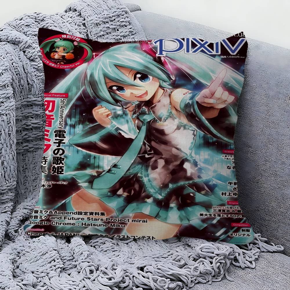 Anime HHatsunes MMikU Cushion Cover Inches Farmhouse Decor Home Throw Pillow Covers For Couch Decorations