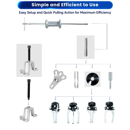 ATPEAM Slide Hammer Set, 19-Piece Bearing Gear Hub Replacement Puller, 2-Jaw and 3-Jaw Puller, Vehicle Maintenance Tool