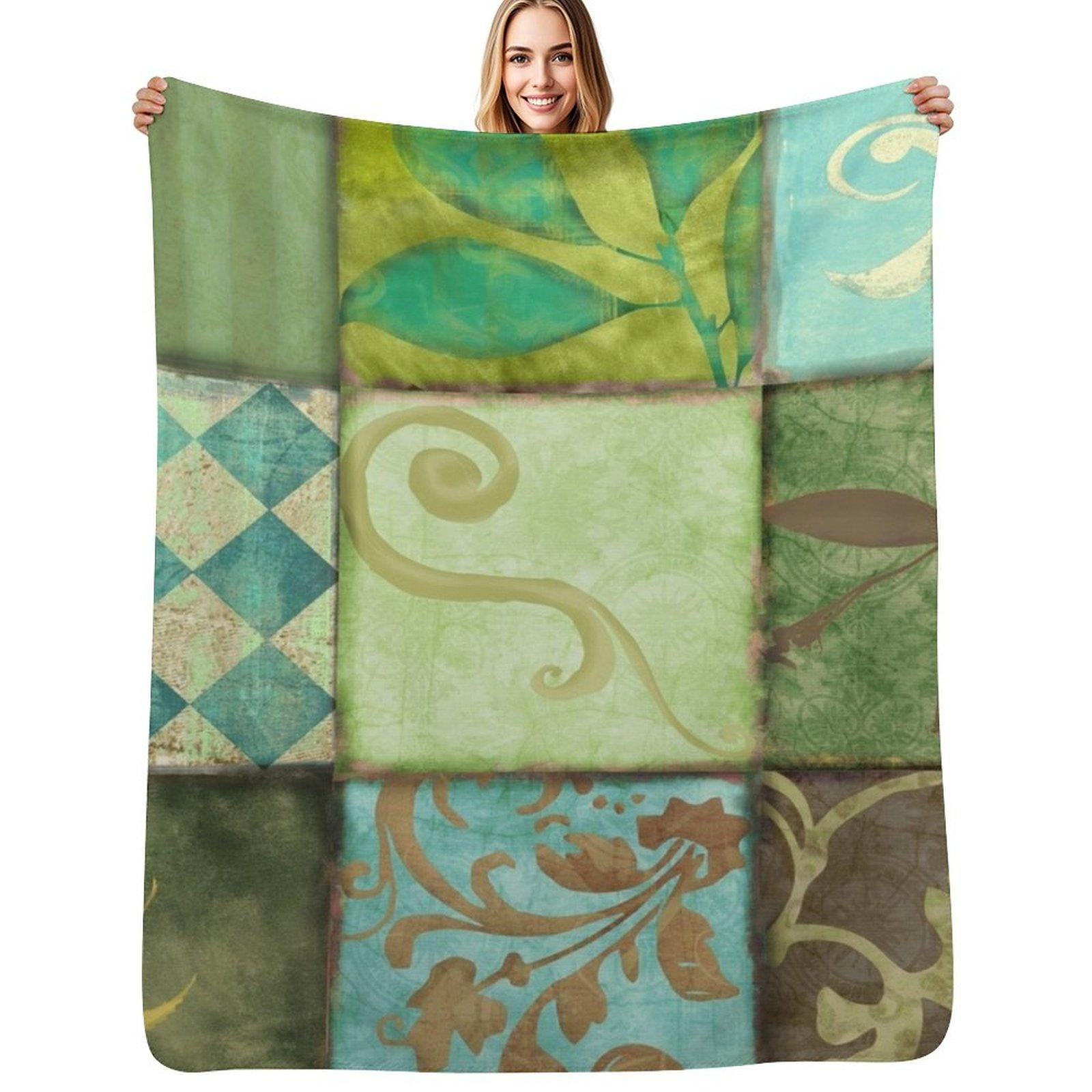 Les Fleurs de la Terre II Throw Blanket Lightweight Warm Blanket for Travel Camping 102x76cm(40x30in)