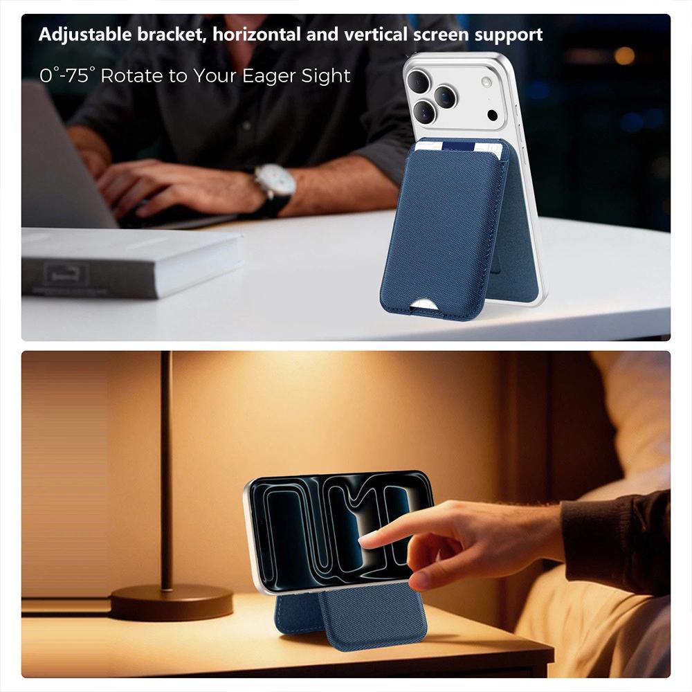 For  Magnetic Wallet Stand, Tech Woven Magnetic Card Holder Wallet for For Iphone17 16 1 14 13 Series with Adjustable Holder