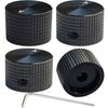 HAAMNING7 Potenciômetro Rotativo de Alumínio Eletrônico para 6mm para Chapéu de Coco de Áudio Diâmetro 20mm x 15mm Botões Pretos, Pacote com 4, Interruptor, Eixo, Volume/Tom