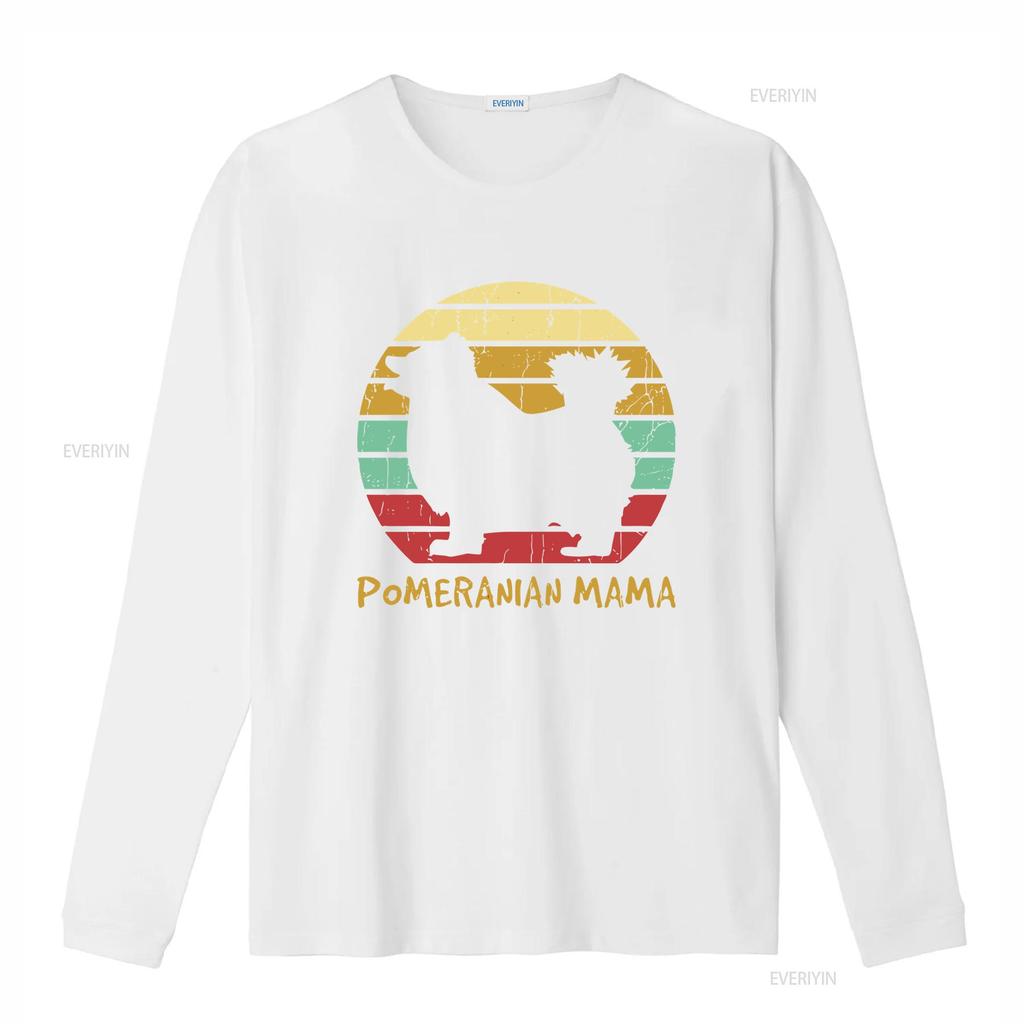 Pomeranian Dog Mama SunseT T Shirt Retro Owner Animal Pet Lover Silhouette Vintage  Vintage Washed Stylish Stretched Streetwear
