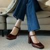 Fashion Pumps On Heeled Square Heels Non Slip Woman High Shoes for Women Comfortable and Elegant Chic Point Fashion Quality 2024 Trend