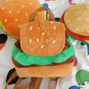 Book Storage Bags Cartoon Burger Bag Kindergarten School Bag Hamburger Plush Backpack Kids Pack