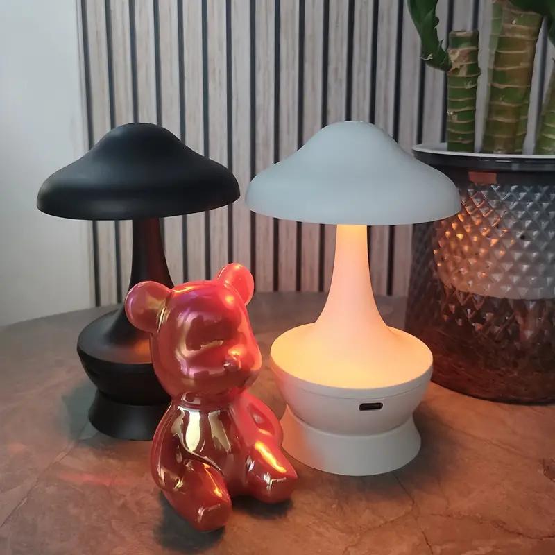 Mushroom Night Light Touch Table Lamp 16 Colors LED USB Rechargeable  Bedroom Living Room Halloween Christmas Decor Lamp