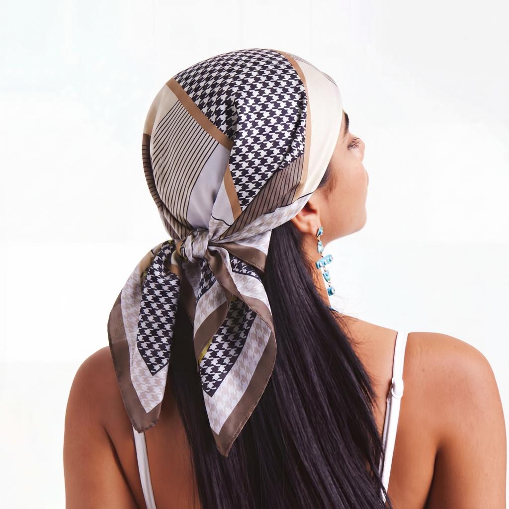 Square Scarf Hijab Bandana Handkerchief Silk Scarves Woman Headscarf Fashion Elegant Soft Breathable Stylish Versatile Gift