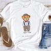 Cute Little Bear Print TShirt Summer Trend White Short Sleeve Neck Casual Sports Aesthetic Clothes Womens Graphic T Shirts