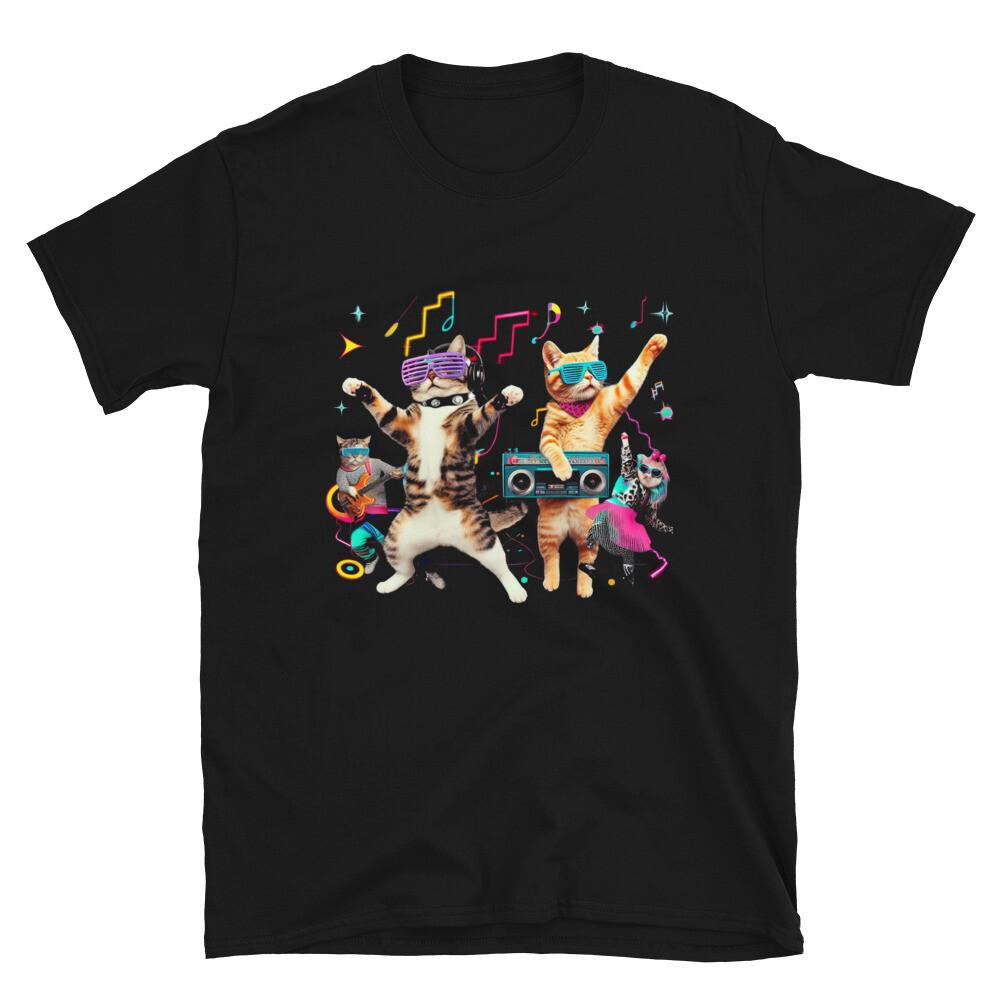 Funny disco cats retro Short-Sleeve Unisex T-Shirt Unisex T-Shirt XXL