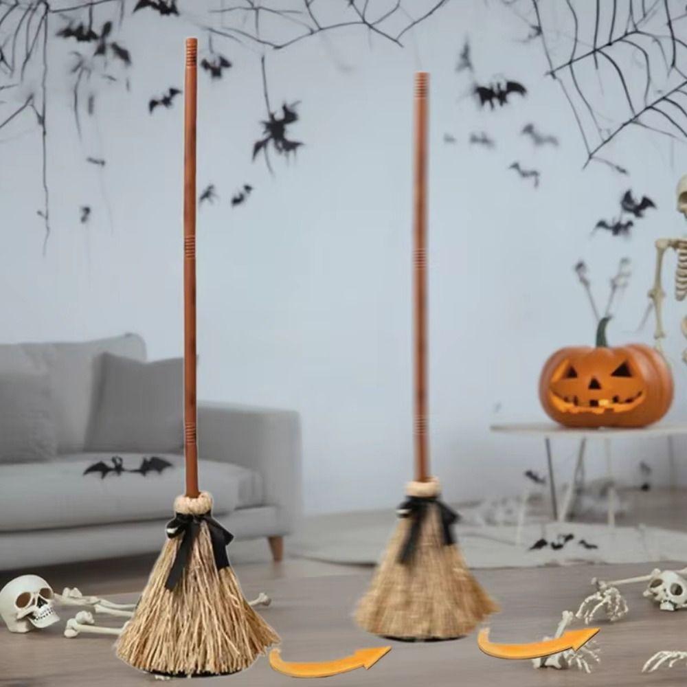 Met Geluiden Spookachtige Dansende Bezem Feestelijke Sfeer Geanimeerde Bezemsteel Woondecoratie