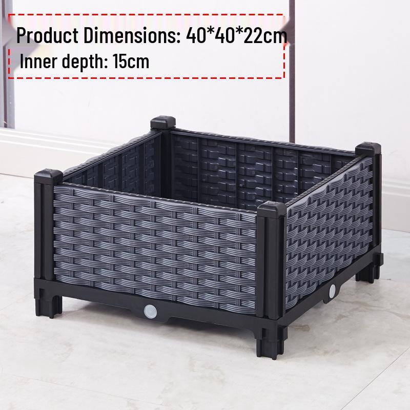 Large Plastic Flower and Vegetable Planting Box for Balcony, Courtyard, or Rooftop Gardens