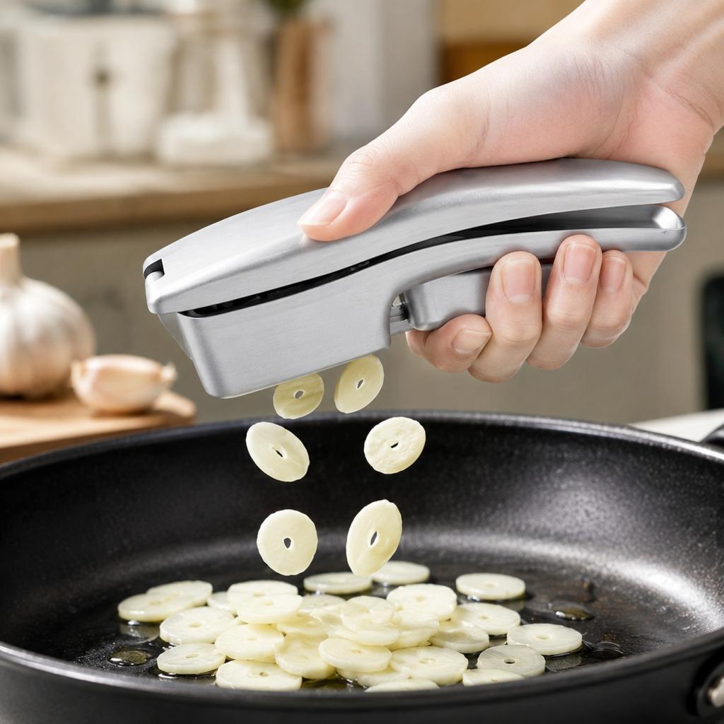 2-in-1 Manual Garlic and Press Aluminum Alloy Kitchen Tool