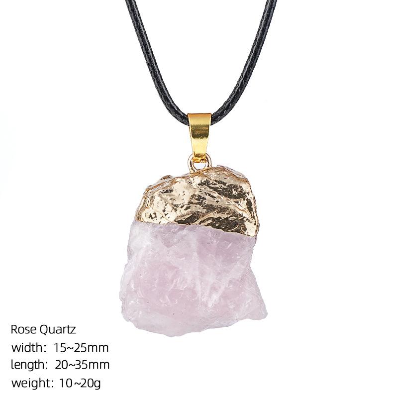 1pc Irregular Natural Stone Crystal Necklaces Pendant Golden Plated Charms for Jewelry Making DIY Earrings Accessory