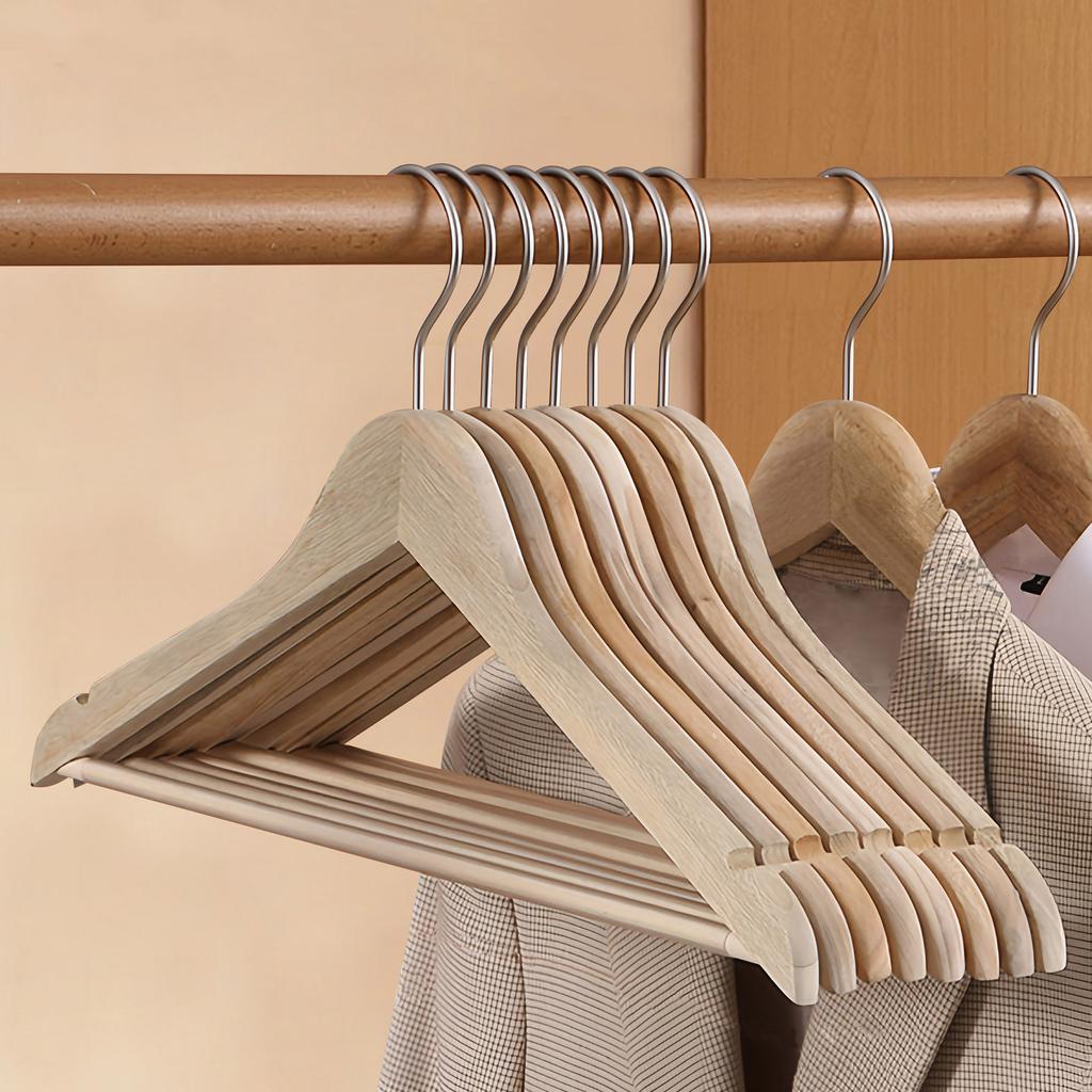 5pcs Natural Camphor Wood Hanger,High-Grade Suit Clothes Hangers with Unpainted Smooth Surface,Durable Storage Organizer Rack