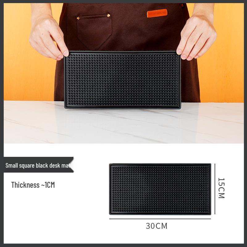 Rectangular Thickened Black Non-slip Waterproof PVC Rubber Bar Coaster Mat