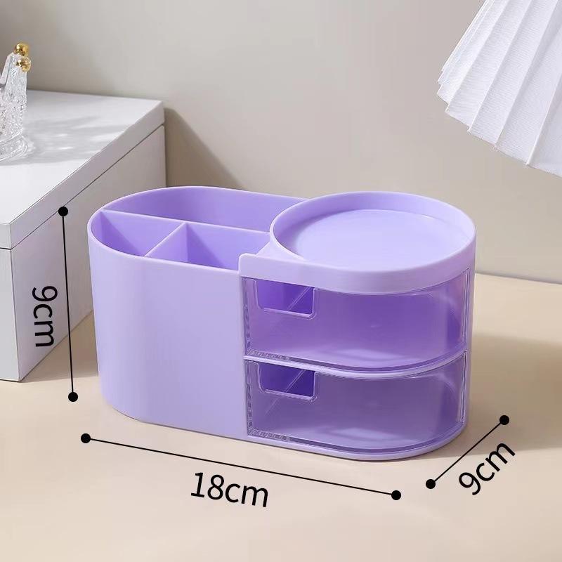 Creative Desktop Storage Box Organizer Plastic Drawer Transparent Kawaii Ins Multifunction Student Pen Holder Organizer Box Cute