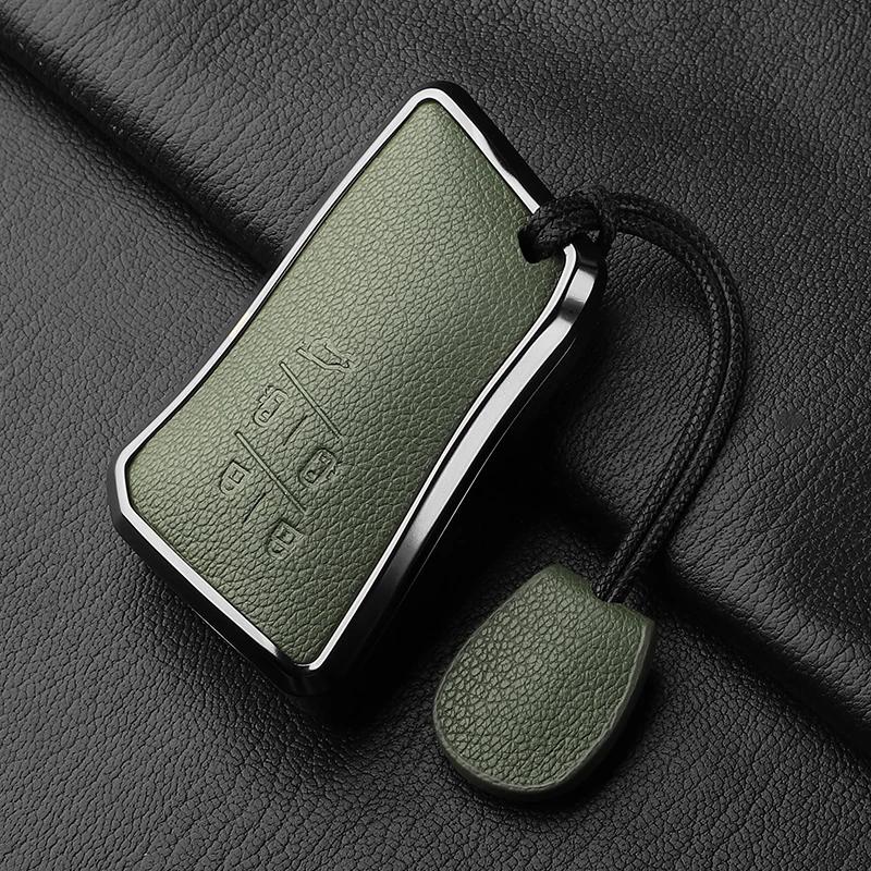 5 Button Metal and Leather Car Key Case Cover For Lexus LM350h LM500H  2024 Car Key Case Protect Fob