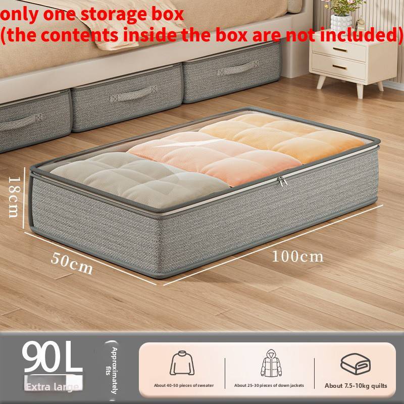 Bed Under Clothes Storage Bin With Lid Foldable Nonwoven Fabric For Bedroom Organization