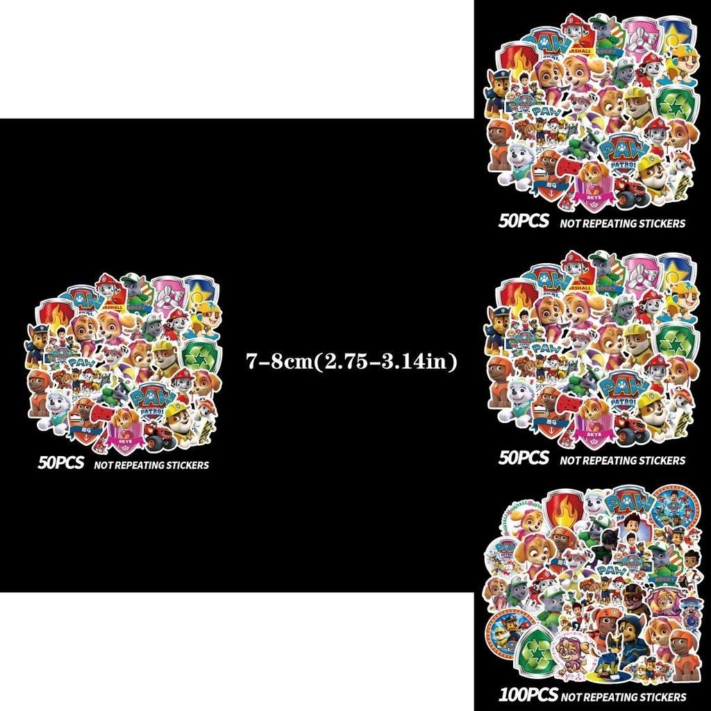 Vibrant Paw Patrol Sticker Pack Set Of 50/100 For Diy Waterproof Suitcase Fun