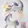 Korean Style Matte Unicorn Carousel Balloons for Kids' Birthday Decoration