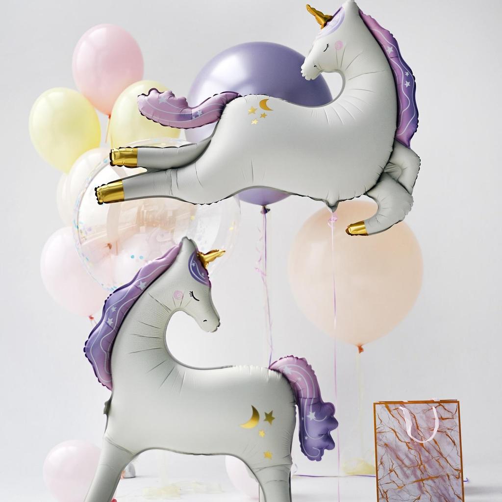 Korean Style Matte Unicorn Carousel Balloons for Kids' Birthday Decoration