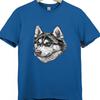 Siberian Husky T Shirt Realistic Husky Face Graphic Tee Blue Eyes Dog Lover Top
