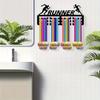 1pc Iron Running Medal Holder Wall Mount, 11.4x5.1 Inch Metal Display Rack with Hooks for Marathon Race Finishers, Modern Home Decoration