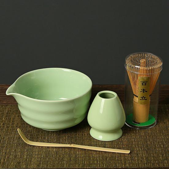 5Pcs Japanese Matcha Tea Set Spout Matcha Bowl Bamboo Whisk And Holder Strainer Scoop Artisanal Matcha Brewing Kit