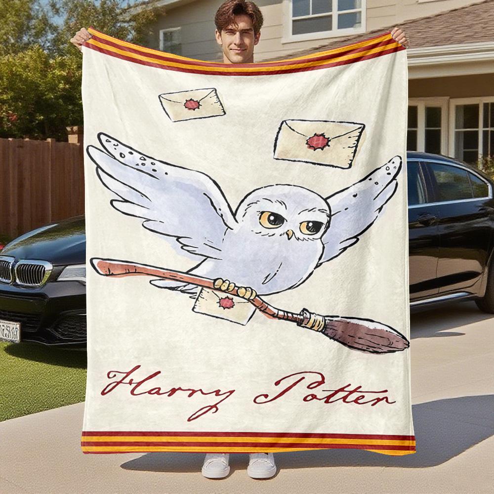 1 Stück Harry Potter, Eule, Umschlag Outdoor Flanell Überwurfdecke Ganzjahres Weiche Wärme, Heimdekoration 1031172