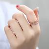 Sweet Cool Index Finger 925 Micro-Inlaid Zircon Open Ring Rose Gold Ring Live Simple Temperament Female Finger Ring