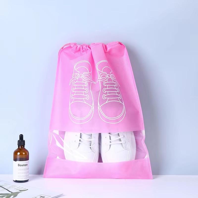 10Pcs Shoes Storage Bag Organizer Bags Non-woven Travel Portable Closet Bag Waterproof Pocket Clothing Tranparent Hanging Bag