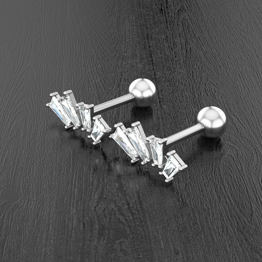Set 10 Stainless Steel Bar Cartilage Piercing Studs Star Heart Flower Moon Rook Earlobe Screw Statement Earrings Tragus Conch