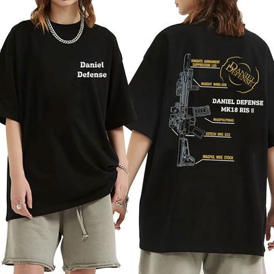 Daniel Defense MK18 Grafické tričko Pánská móda Ležérní Oversized Streetwear Pánské Dámské Vysoce kvalitní Měkká bavlna Trička Topy