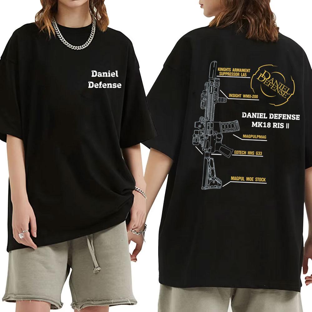 Daniel Defense MK18 Graphic T-shirt Male Fashion Casual Oversized Streetwear Men Women High Quality Soft Cotton T Shirts Tops